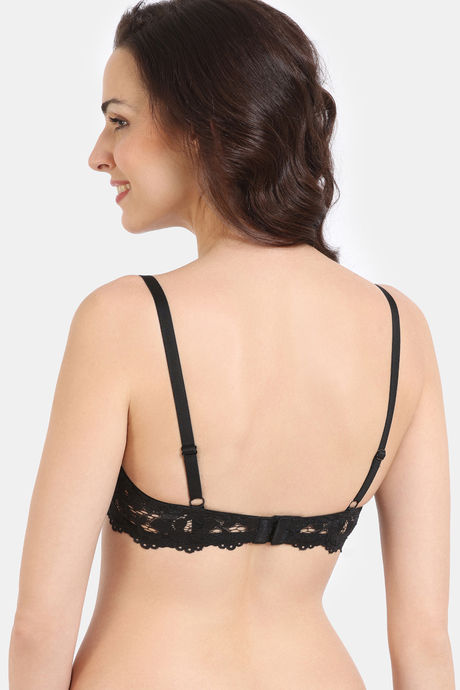 Zivame Cosmic Romance Double Layered Non Wired Medium Coverage Lace Bra - Tap Shoe — image 2